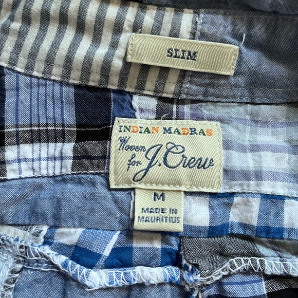 J Crew IndianMadras Blue and Black Men's Shirt - Picture 4 of 9